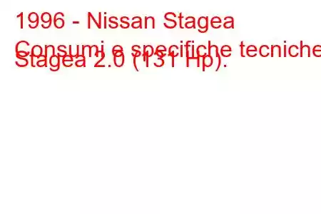 1996 - Nissan Stagea
Consumi e specifiche tecniche Stagea 2.0 (131 Hp).