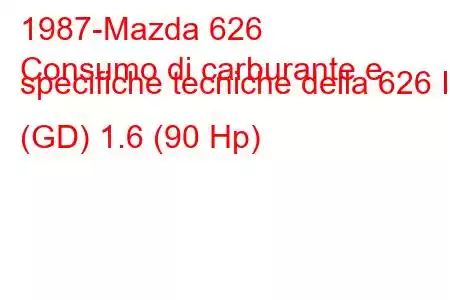 1987-Mazda 626
Consumo di carburante e specifiche tecniche della 626 III (GD) 1.6 (90 Hp)