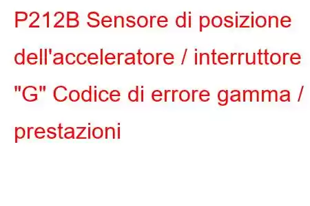 P212B Sensore di posizione dell'acceleratore / interruttore 