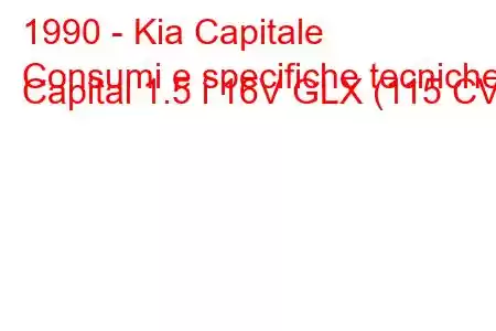 1990 - Kia Capitale
Consumi e specifiche tecniche Capital 1.5 i 16V GLX (115 CV)