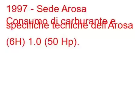 1997 - Sede Arosa
Consumo di carburante e specifiche tecniche dell'Arosa (6H) 1.0 (50 Hp).