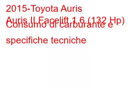 2015-Toyota Auris
Auris II Facelift 1.6 (132 Hp) Consumo di carburante e specifiche tecniche