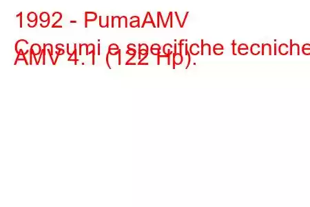 1992 - PumaAMV
Consumi e specifiche tecniche AMV 4.1 (122 Hp).