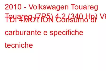 2010 - Volkswagen Touareg
Touareg (7P5) 4.2 (340 Hp) V8 TDI 4MOTION Consumo di carburante e specifiche tecniche