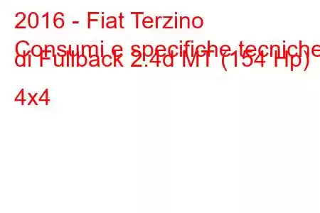 2016 - Fiat Terzino
Consumi e specifiche tecniche di Fullback 2.4d MT (154 Hp) 4x4