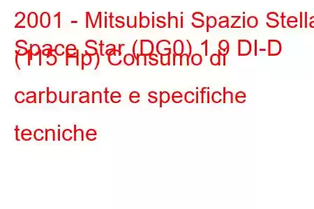 2001 - Mitsubishi Spazio Stella
Space Star (DG0) 1.9 DI-D (115 Hp) Consumo di carburante e specifiche tecniche