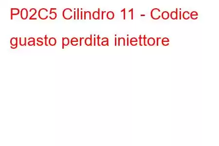 P02C5 Cilindro 11 - Codice guasto perdita iniettore