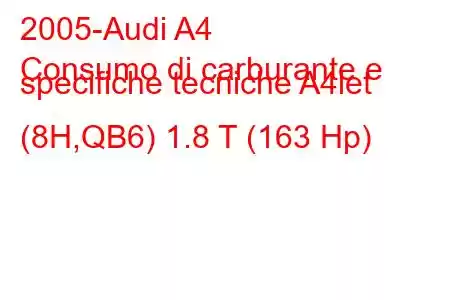 2005-Audi A4
Consumo di carburante e specifiche tecniche A4let (8H,QB6) 1.8 T (163 Hp)