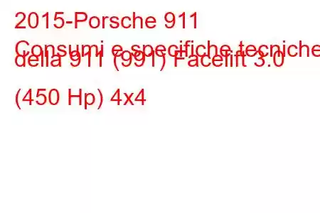 2015-Porsche 911
Consumi e specifiche tecniche della 911 (991) Facelift 3.0 (450 Hp) 4x4