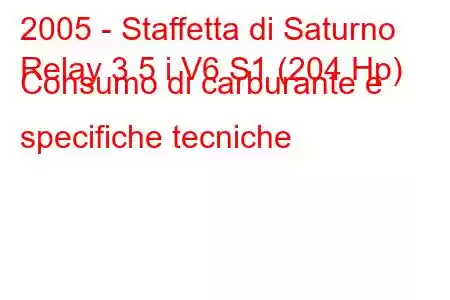 2005 - Staffetta di Saturno
Relay 3.5 i V6 S1 (204 Hp) Consumo di carburante e specifiche tecniche