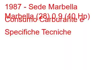 1987 - Sede Marbella
Marbella (28) 0.9 (40 Hp) Consumo Carburante e Specifiche Tecniche