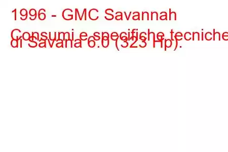 1996 - GMC Savannah
Consumi e specifiche tecniche di Savana 6.0 (323 Hp).