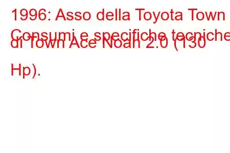 1996: Asso della Toyota Town
Consumi e specifiche tecniche di Town Ace Noah 2.0 (130 Hp).