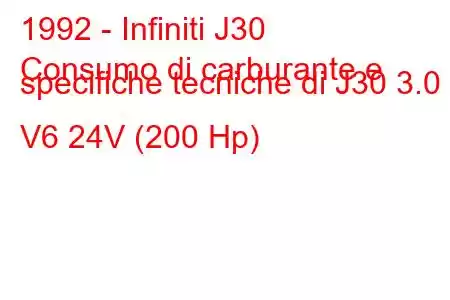 1992 - Infiniti J30
Consumo di carburante e specifiche tecniche di J30 3.0 i V6 24V (200 Hp)