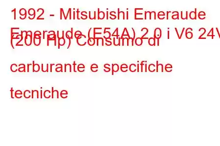 1992 - Mitsubishi Emeraude
Emeraude (E54A) 2.0 i V6 24V (200 Hp) Consumo di carburante e specifiche tecniche