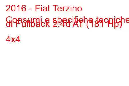 2016 - Fiat Terzino
Consumi e specifiche tecniche di Fullback 2.4d AT (181 Hp) 4x4