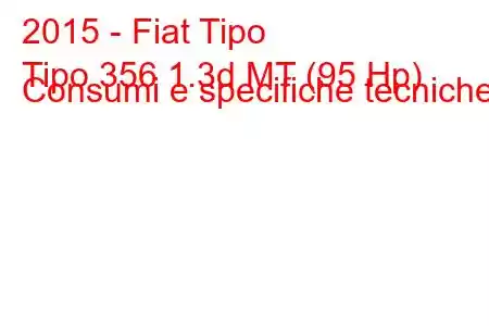 2015 - Fiat Tipo
Tipo 356 1.3d MT (95 Hp) Consumi e specifiche tecniche