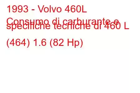 1993 - Volvo 460L
Consumo di carburante e specifiche tecniche di 460 L (464) 1.6 (82 Hp)