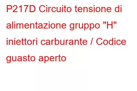 P217D Circuito tensione di alimentazione gruppo 