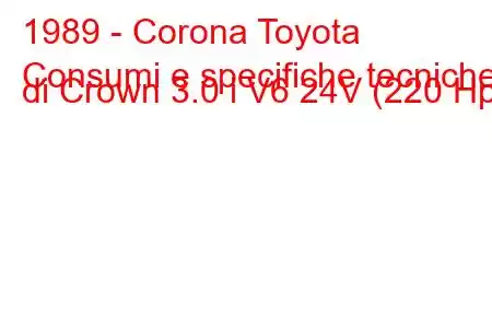 1989 - Corona Toyota
Consumi e specifiche tecniche di Crown 3.0 i V6 24V (220 Hp)