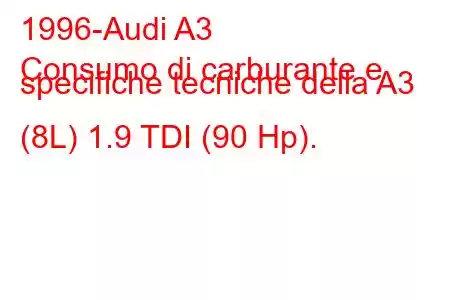 1996-Audi A3
Consumo di carburante e specifiche tecniche della A3 (8L) 1.9 TDI (90 Hp).