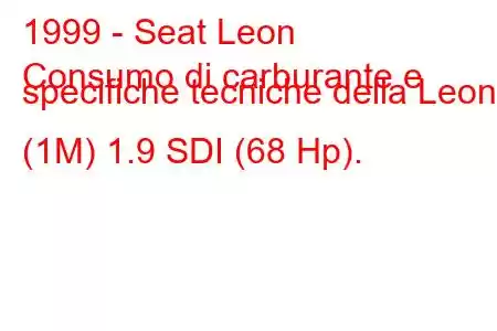 1999 - Seat Leon
Consumo di carburante e specifiche tecniche della Leon I (1M) 1.9 SDI (68 Hp).