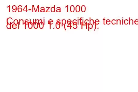 1964-Mazda 1000
Consumi e specifiche tecniche del 1000 1.0 (45 Hp).