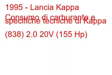 1995 - Lancia Kappa
Consumo di carburante e specifiche tecniche di Kappa (838) 2.0 20V (155 Hp)