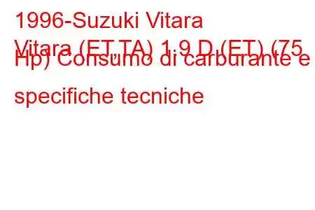 1996-Suzuki Vitara
Vitara (ET,TA) 1.9 D (ET) (75 Hp) Consumo di carburante e specifiche tecniche