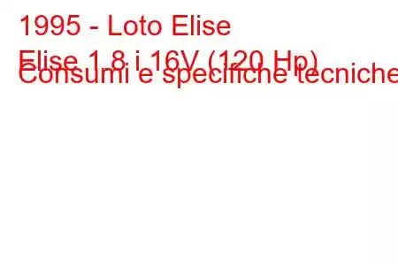 1995 - Loto Elise
Elise 1.8 i 16V (120 Hp) Consumi e specifiche tecniche