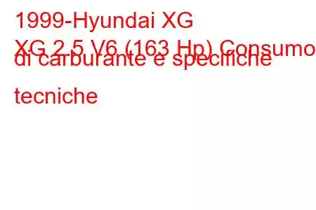 1999-Hyundai XG
XG 2.5 V6 (163 Hp) Consumo di carburante e specifiche tecniche