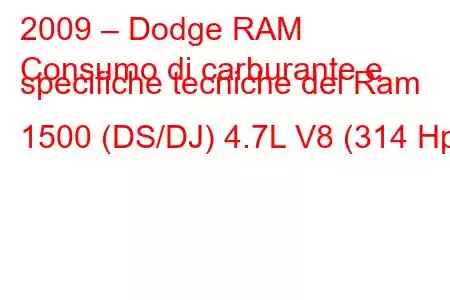 2009 – Dodge RAM
Consumo di carburante e specifiche tecniche del Ram 1500 (DS/DJ) 4.7L V8 (314 Hp)