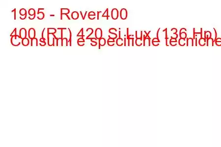 1995 - Rover400
400 (RT) 420 Si Lux (136 Hp) Consumi e specifiche tecniche