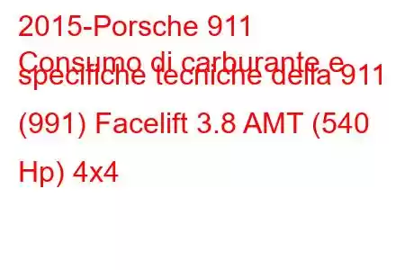 2015-Porsche 911
Consumo di carburante e specifiche tecniche della 911 (991) Facelift 3.8 AMT (540 Hp) 4x4