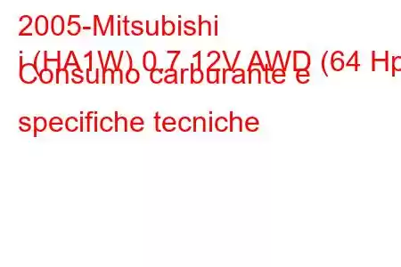 2005-Mitsubishi
i (HA1W) 0.7 12V AWD (64 Hp) Consumo carburante e specifiche tecniche