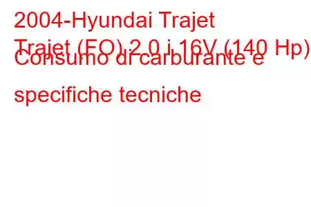 2004-Hyundai Trajet
Trajet (FO) 2.0 i 16V (140 Hp) Consumo di carburante e specifiche tecniche