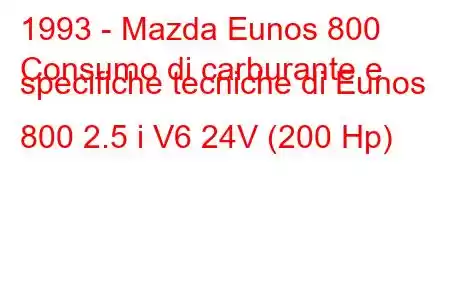 1993 - Mazda Eunos 800
Consumo di carburante e specifiche tecniche di Eunos 800 2.5 i V6 24V (200 Hp)