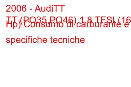 2006 - AudiTT
TT (PQ35,PQ46) 1.8 TFSI (160 Hp) Consumo di carburante e specifiche tecniche