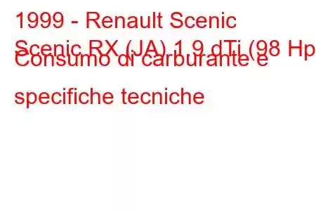 1999 - Renault Scenic
Scenic RX (JA) 1.9 dTi (98 Hp) Consumo di carburante e specifiche tecniche