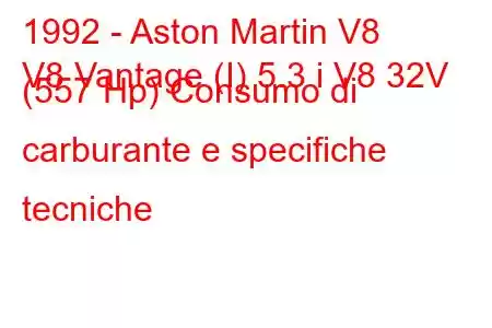 1992 - Aston Martin V8
V8 Vantage (I) 5.3 i V8 32V (557 Hp) Consumo di carburante e specifiche tecniche