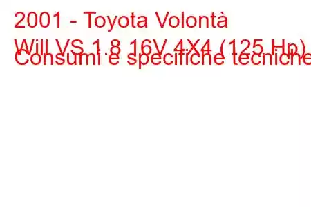 2001 - Toyota Volontà
Will VS 1.8 16V 4X4 (125 Hp) Consumi e specifiche tecniche