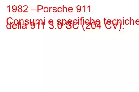 1982 –Porsche 911
Consumi e specifiche tecniche della 911 3.0 SC (204 CV).