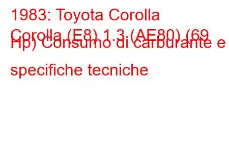 1983: Toyota Corolla
Corolla (E8) 1.3 (AE80) (69 Hp) Consumo di carburante e specifiche tecniche