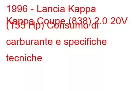 1996 - Lancia Kappa
Kappa Coupe (838) 2.0 20V (155 Hp) Consumo di carburante e specifiche tecniche