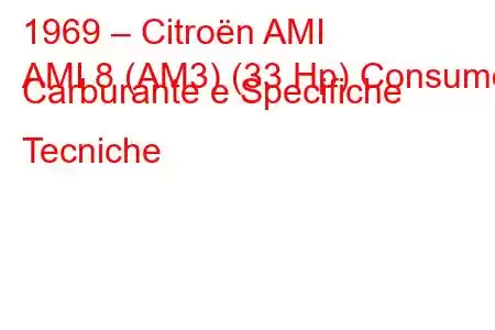 1969 – Citroën AMI
AMI 8 (AM3) (33 Hp) Consumo Carburante e Specifiche Tecniche