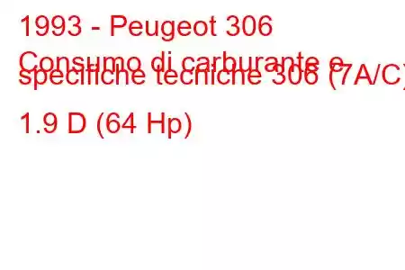 1993 - Peugeot 306
Consumo di carburante e specifiche tecniche 306 (7A/C) 1.9 D (64 Hp)