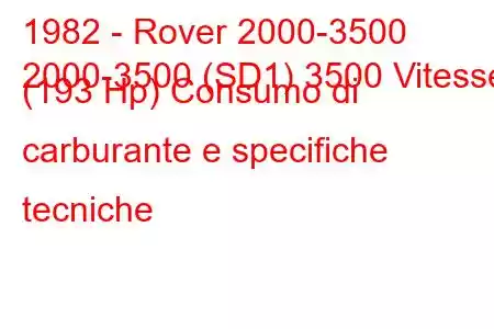 1982 - Rover 2000-3500
2000-3500 (SD1) 3500 Vitesse (193 Hp) Consumo di carburante e specifiche tecniche