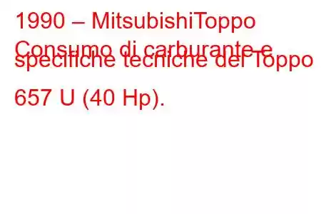 1990 – MitsubishiToppo
Consumo di carburante e specifiche tecniche del Toppo 657 U (40 Hp).