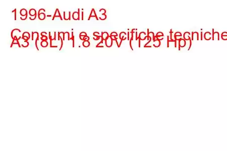 1996-Audi A3
Consumi e specifiche tecniche A3 (8L) 1.8 20V (125 Hp)