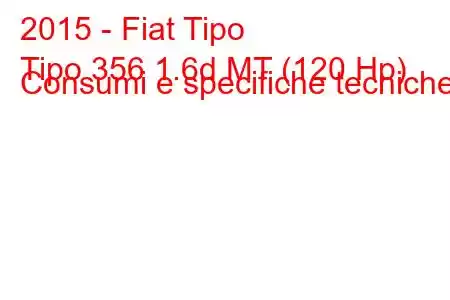 2015 - Fiat Tipo
Tipo 356 1.6d MT (120 Hp) Consumi e specifiche tecniche